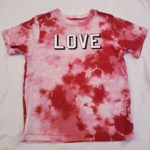Celebrate It Red Tie-Dye Love Kids Valentines Shirt